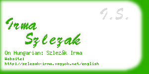 irma szlezak business card